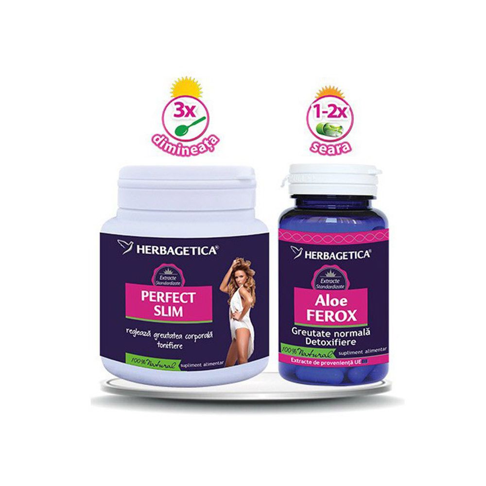 Herbagetica Perfect Slim -pulb. x 210g + Aloe Ferox -cps x 30 (1+1 Cadou)