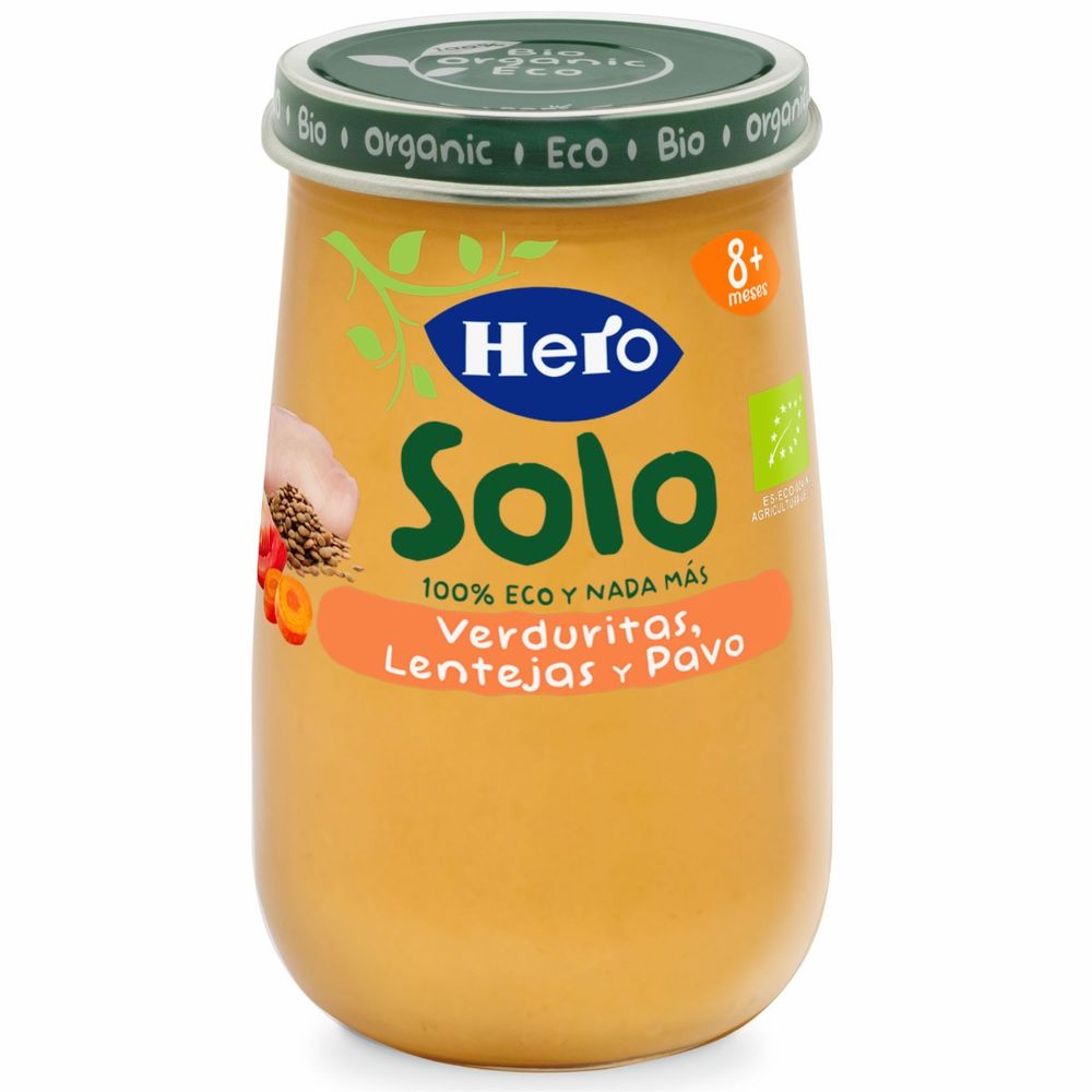 Hero Baby Solo Legume, Curcan, Linte +8 luni, x 190 g