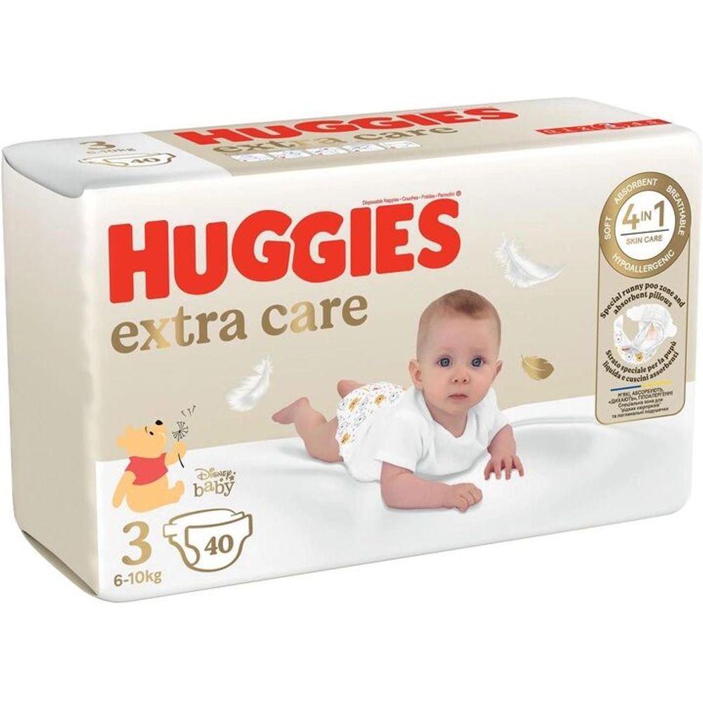 Scutece Huggies nr.3 Extra Care 6-10 kg, 40 buc