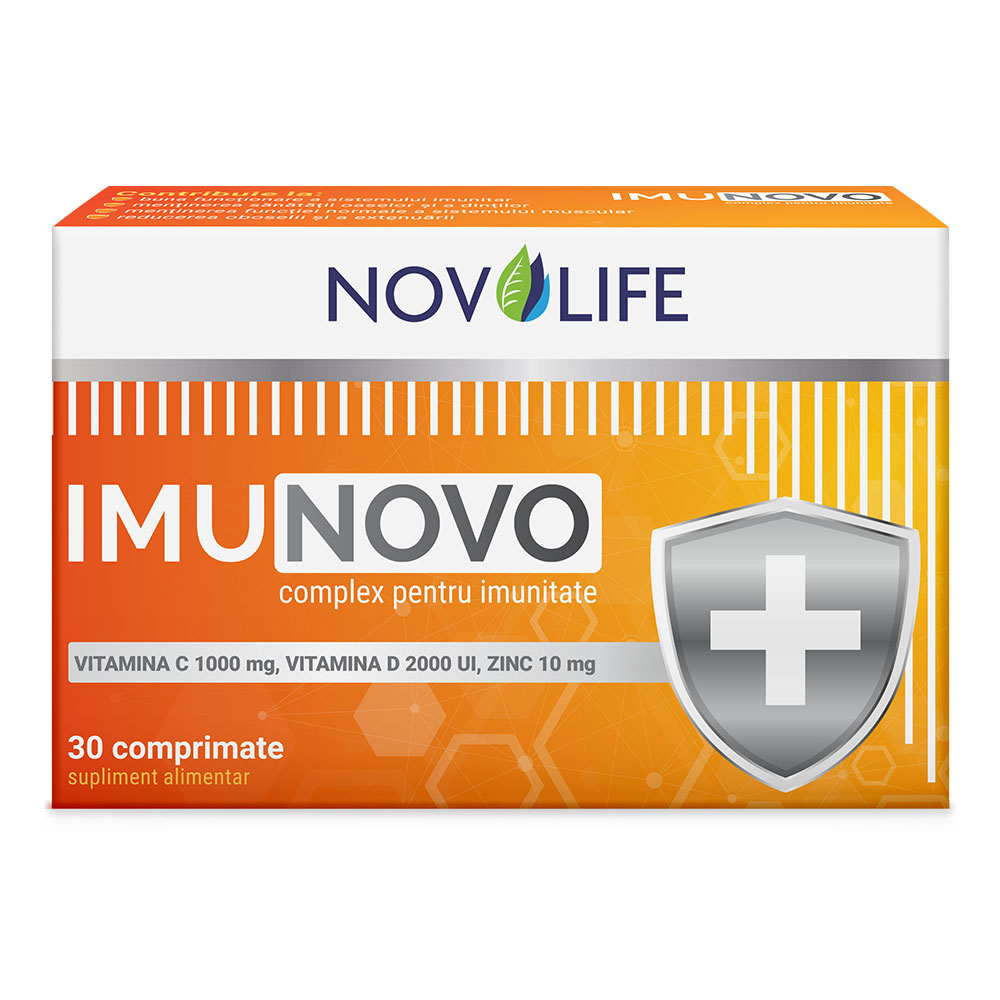 ImuNovo (Vit C 1000mg, Vit D 2000UI, Zn 10mg), 30 comprimate, Novolife