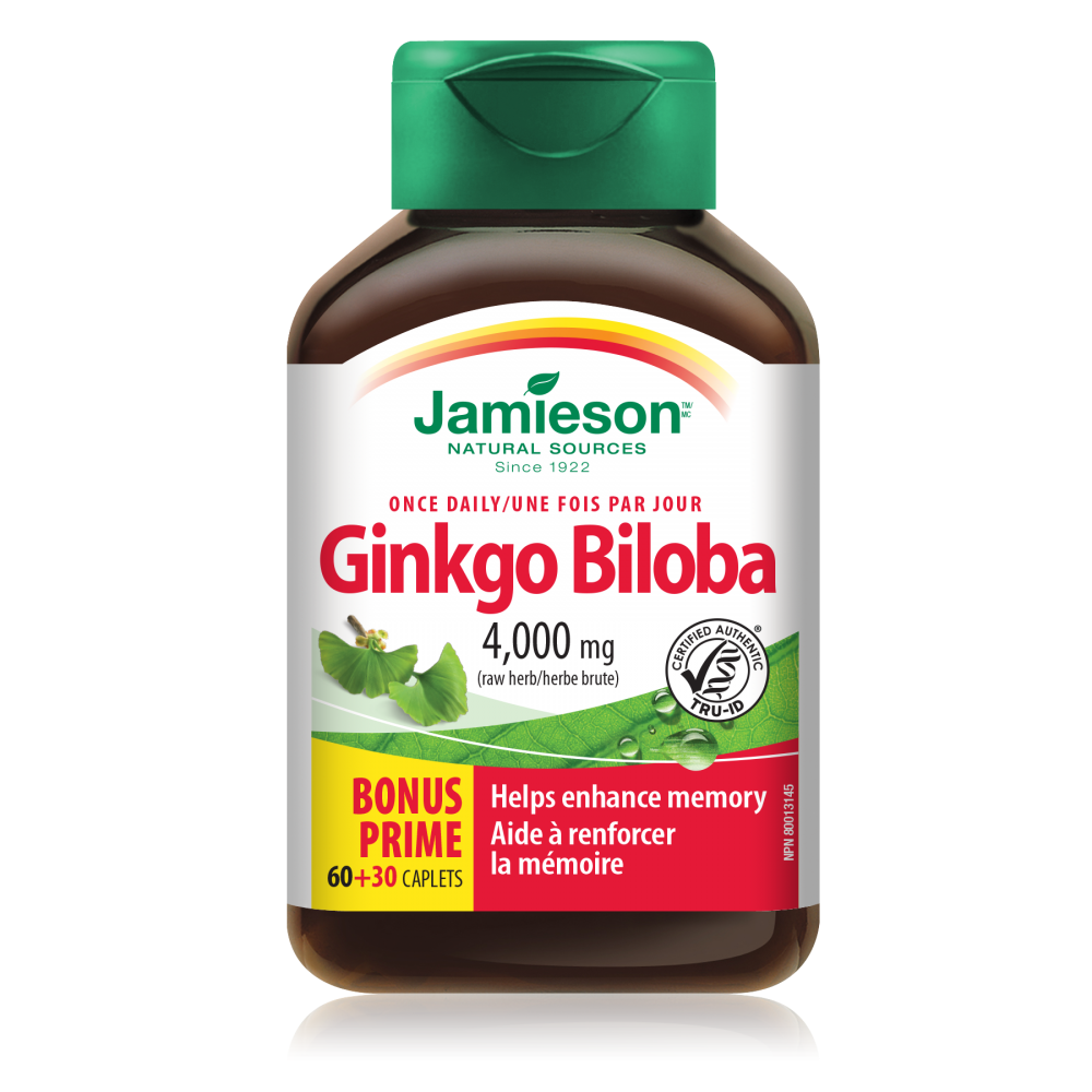 Ginkgo Biloba 4000mg, 90 capsule, Jamieson