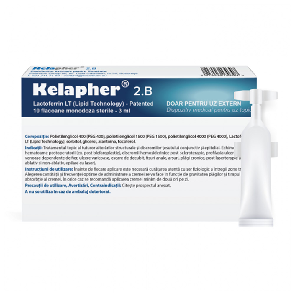 KELAPHER 2B crema tratament cu nano-lactoferina 15%, 30 ml, Solartium