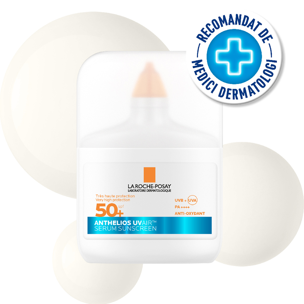 Serum de fata cu protectie solara SPF 50+ Anthelios UVAir, 50 ml, La Roche-Posay