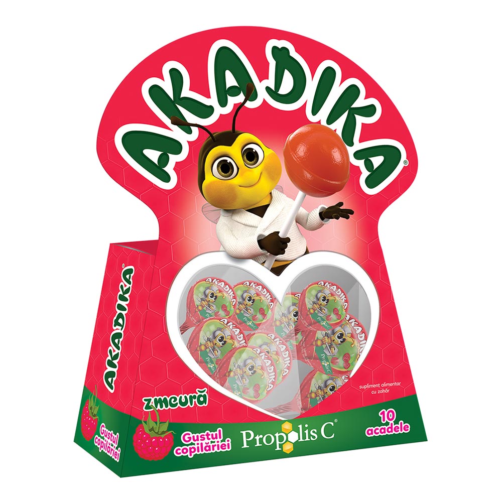 Acadele cu propolis, miere si vitamina C Akadika, 10 bucati, Fiterman Pharma