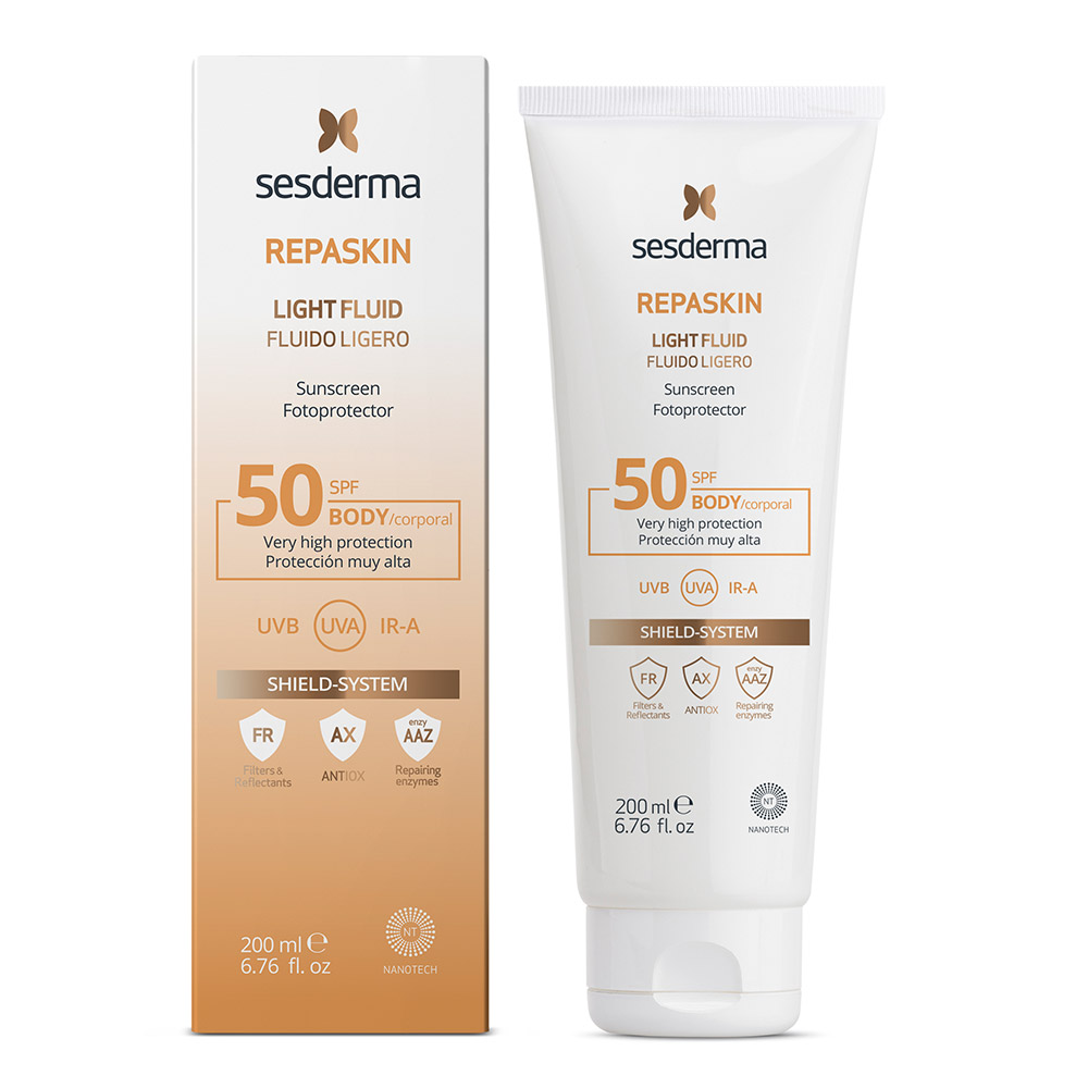 Lotiune protectie solara cu textura usoara Repaskin, SPF50, 200 ml, Sesderma