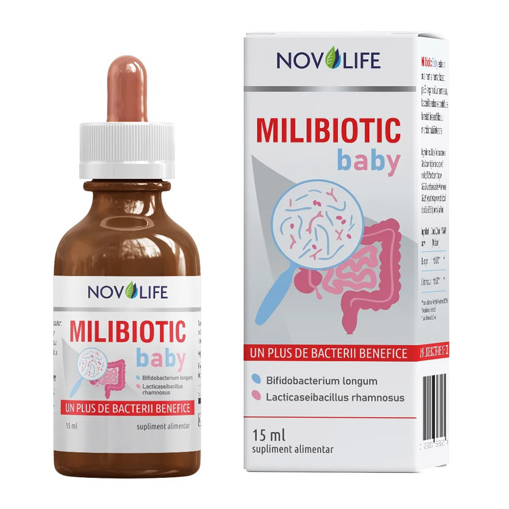Picaturi Milibiotic Baby, 15 ml, Novolife