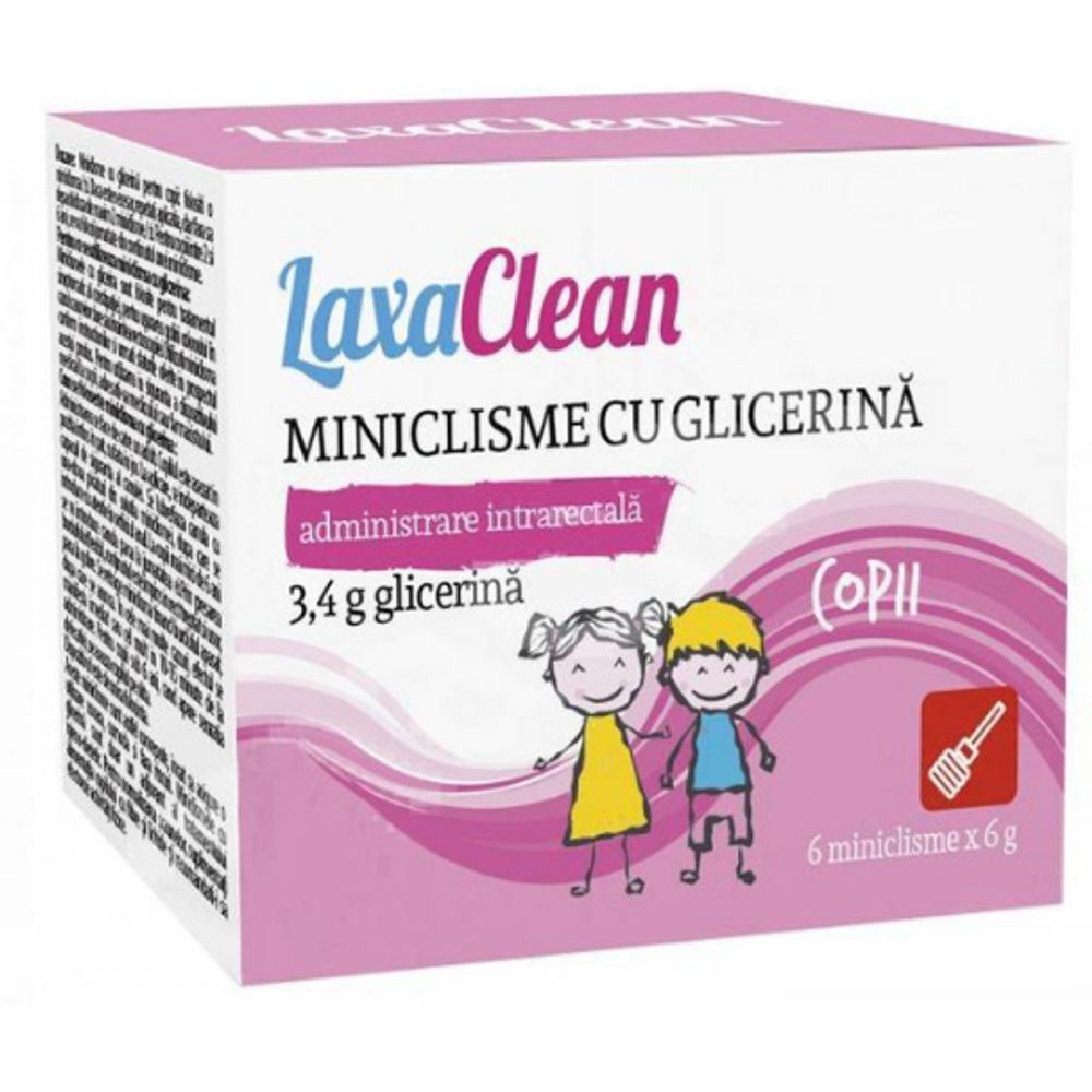 Miniclisme cu glicerina pentru copii LaxaClean, 6 bucati, Viva Pharma