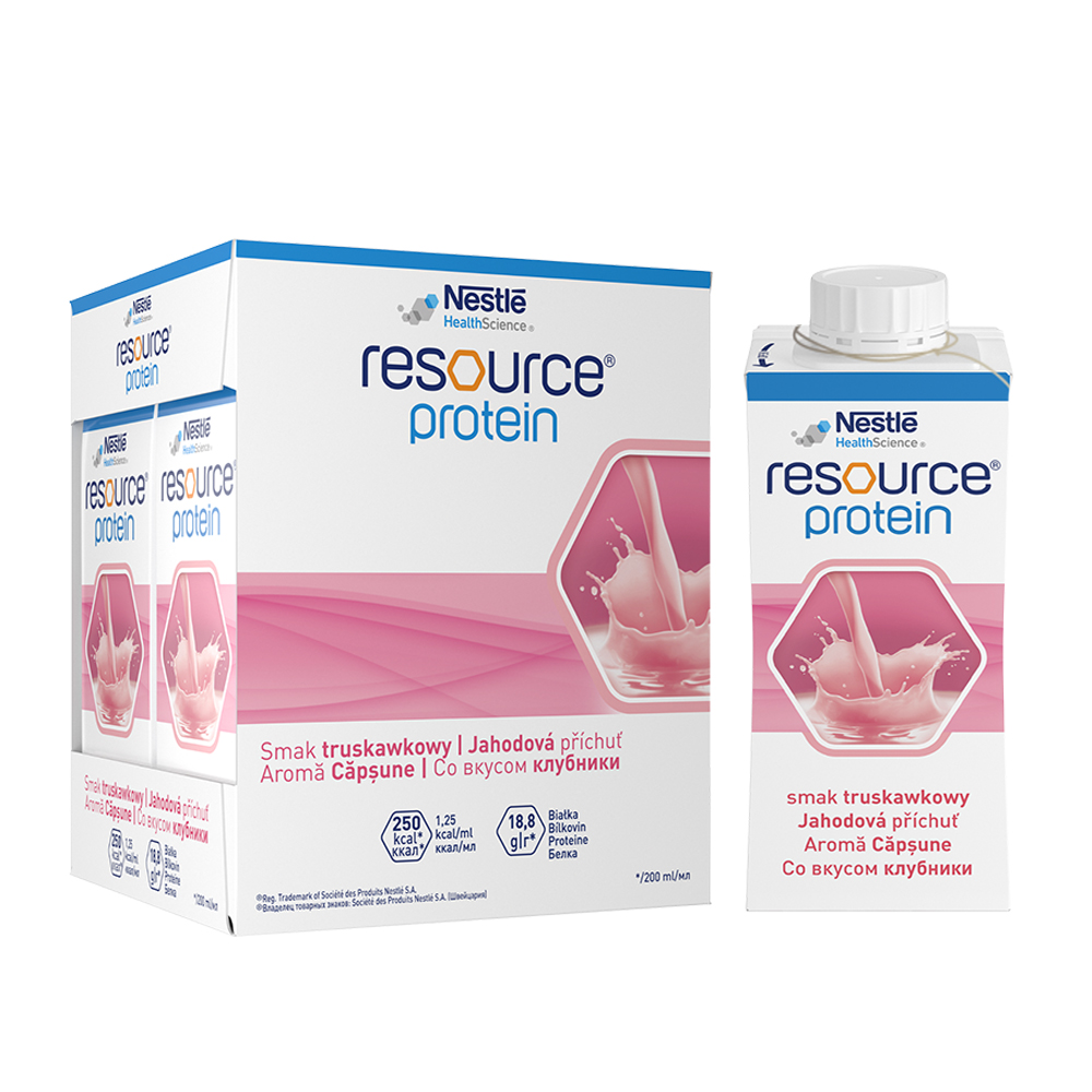 Resource 2.0 Proteine cu Aroma de Capsuni fara Gluten, 4 buc x 200 ml, Nestle