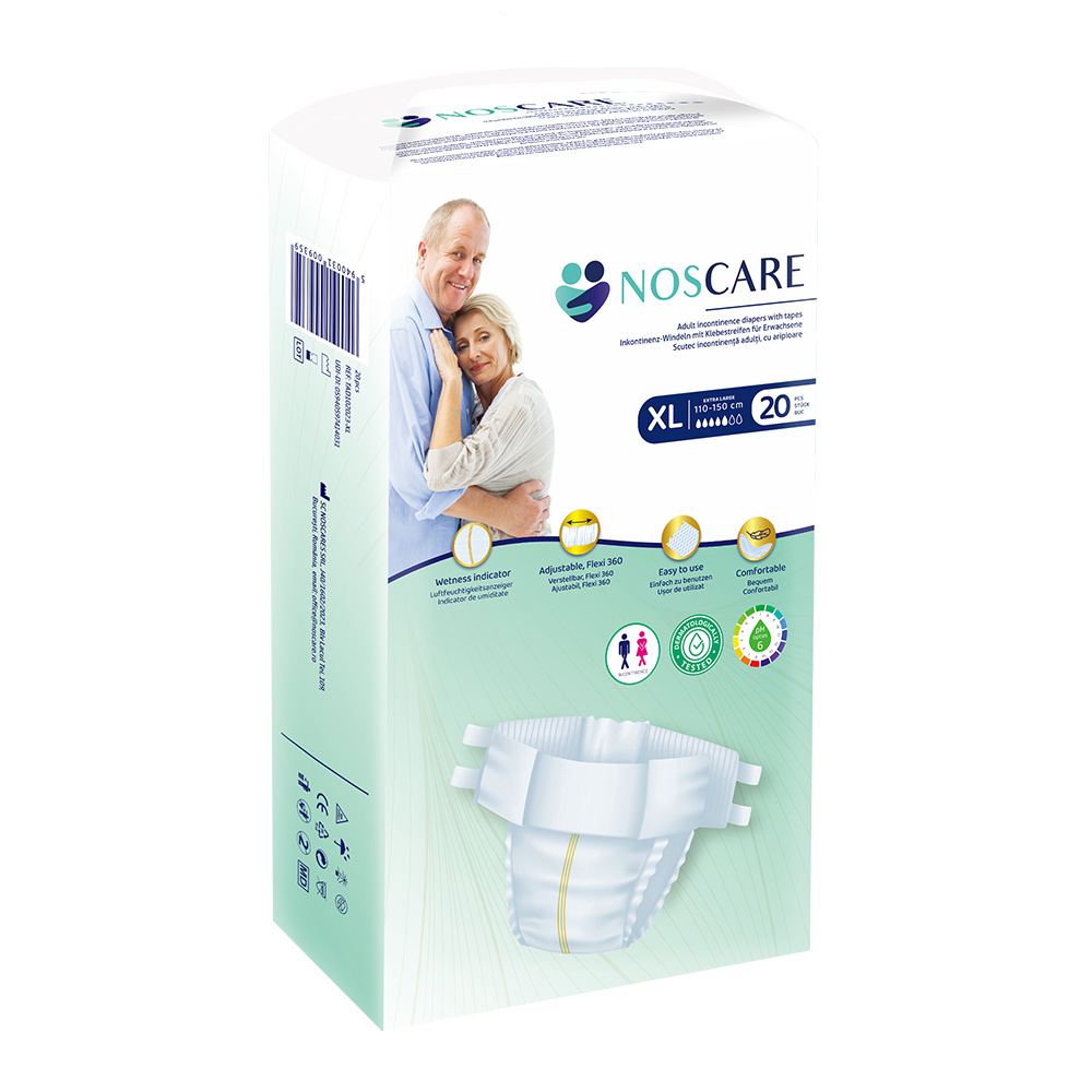Scutece de incontinenta cu aripioare, marimea XL, 20 bucati, Noscares
