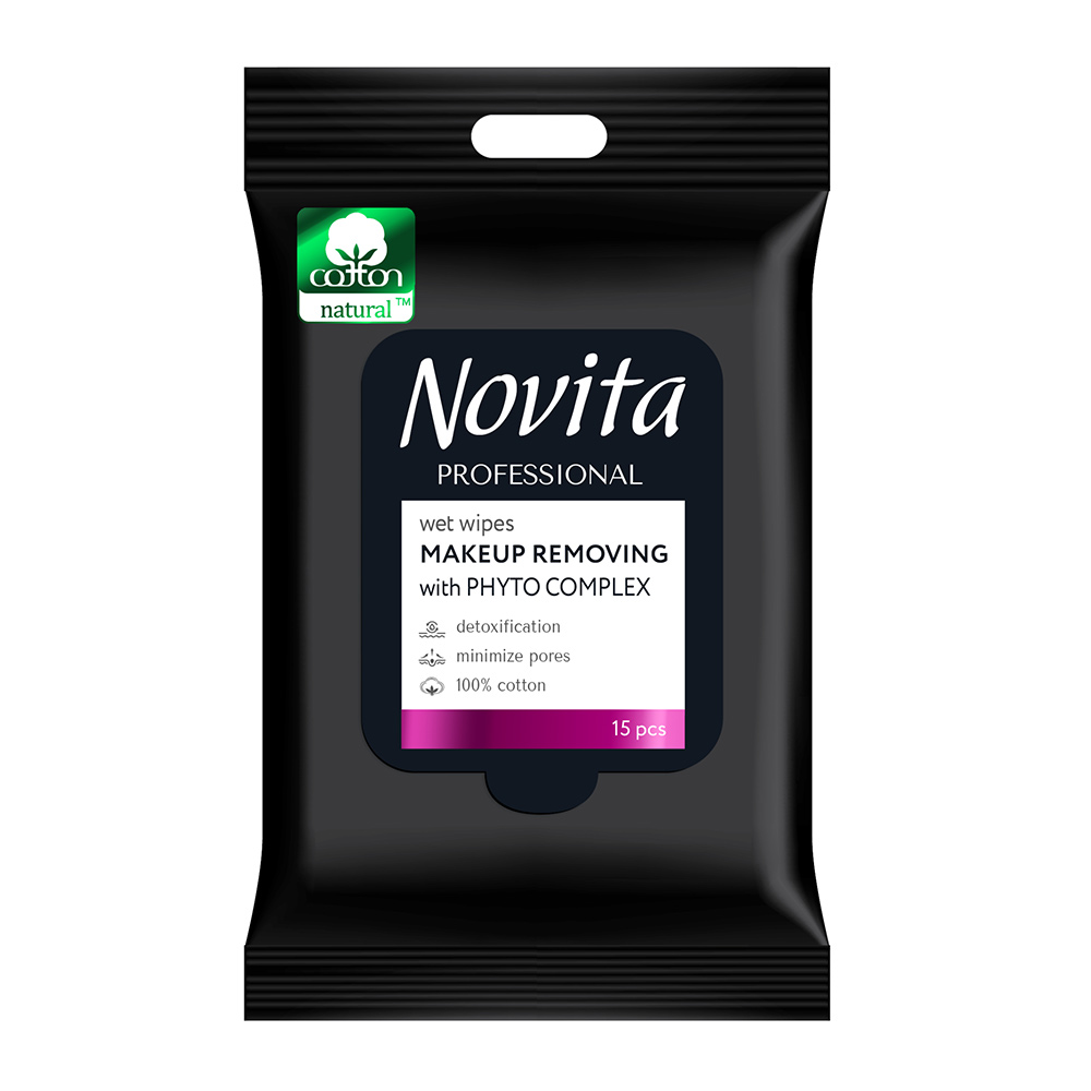Servetele Umede Demachiante cu Phytocomplex, 15 buc, Novita Proffesional