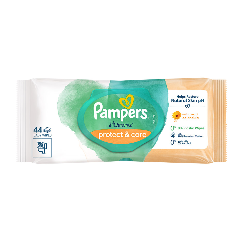 Servetele Harmonie Protect & Care Calendula, 44 buc, Pampers