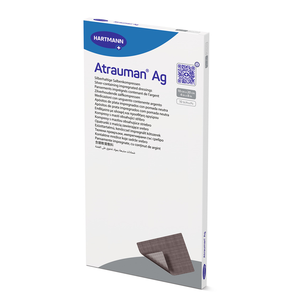 Pansament cu unguent neutru si argint, 10 x 20cm, 10 bucati, Atrauman