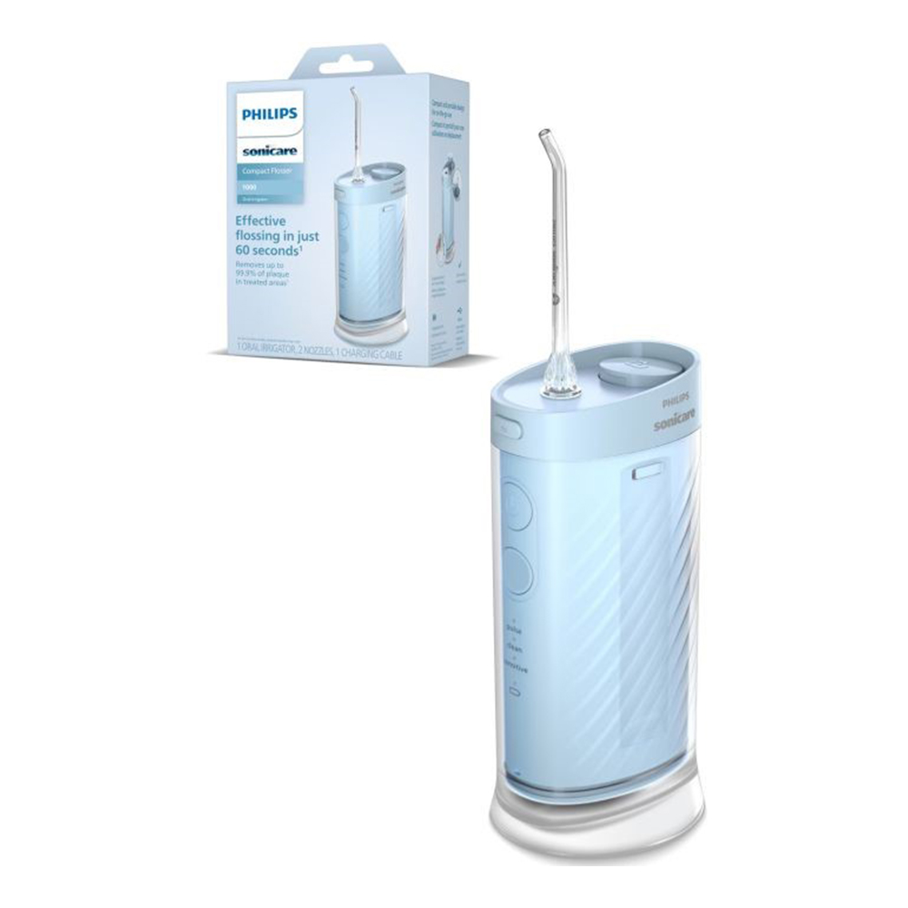 Irigator Bucal Sonicare HX3333/24 Compact Flosser Portabil, Blue, Philips