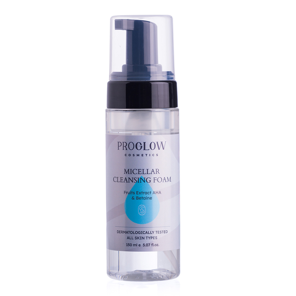 Spumă micelară de curățare facială cu Extract din Fructe AHA și Betaină, 150 ml, Pro Glow