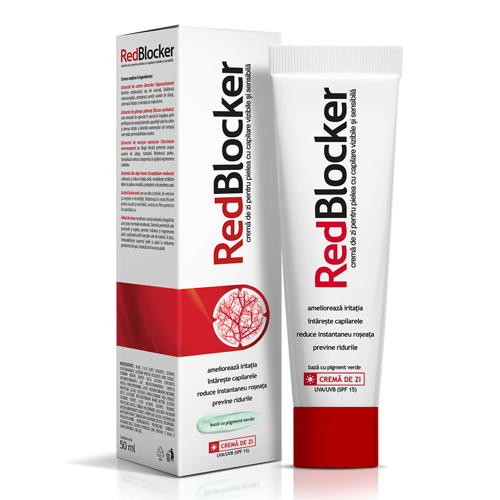 Crema de zi pentru capilare fragile RedBlocker, 50 ml, Aflofarm