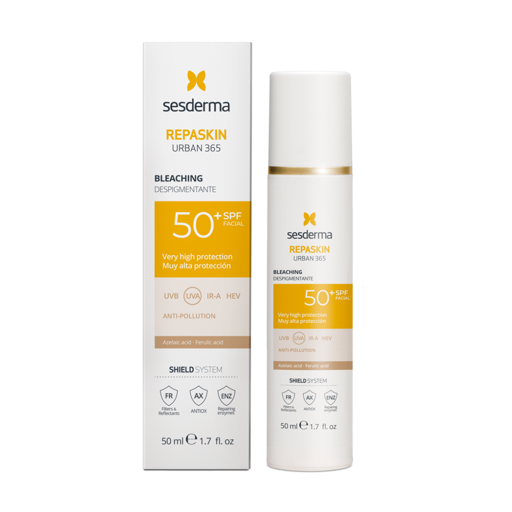 Crema de fata uz zilnic, protectie solara SPF50+ si efect anti-pete pigmentare, Repaskin Urban, 50 ML, Sesderma