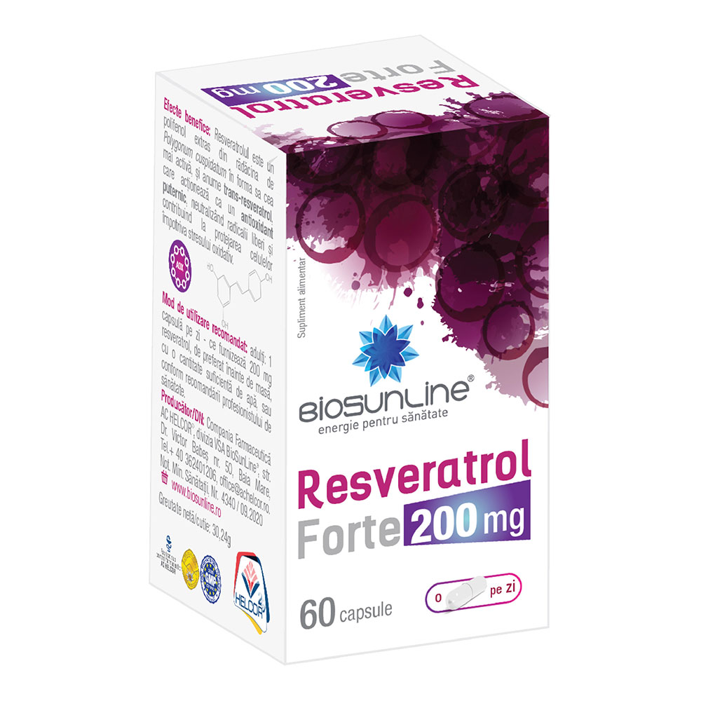 Resveratrol Forte 200 mg, 60 capsule, Helcor