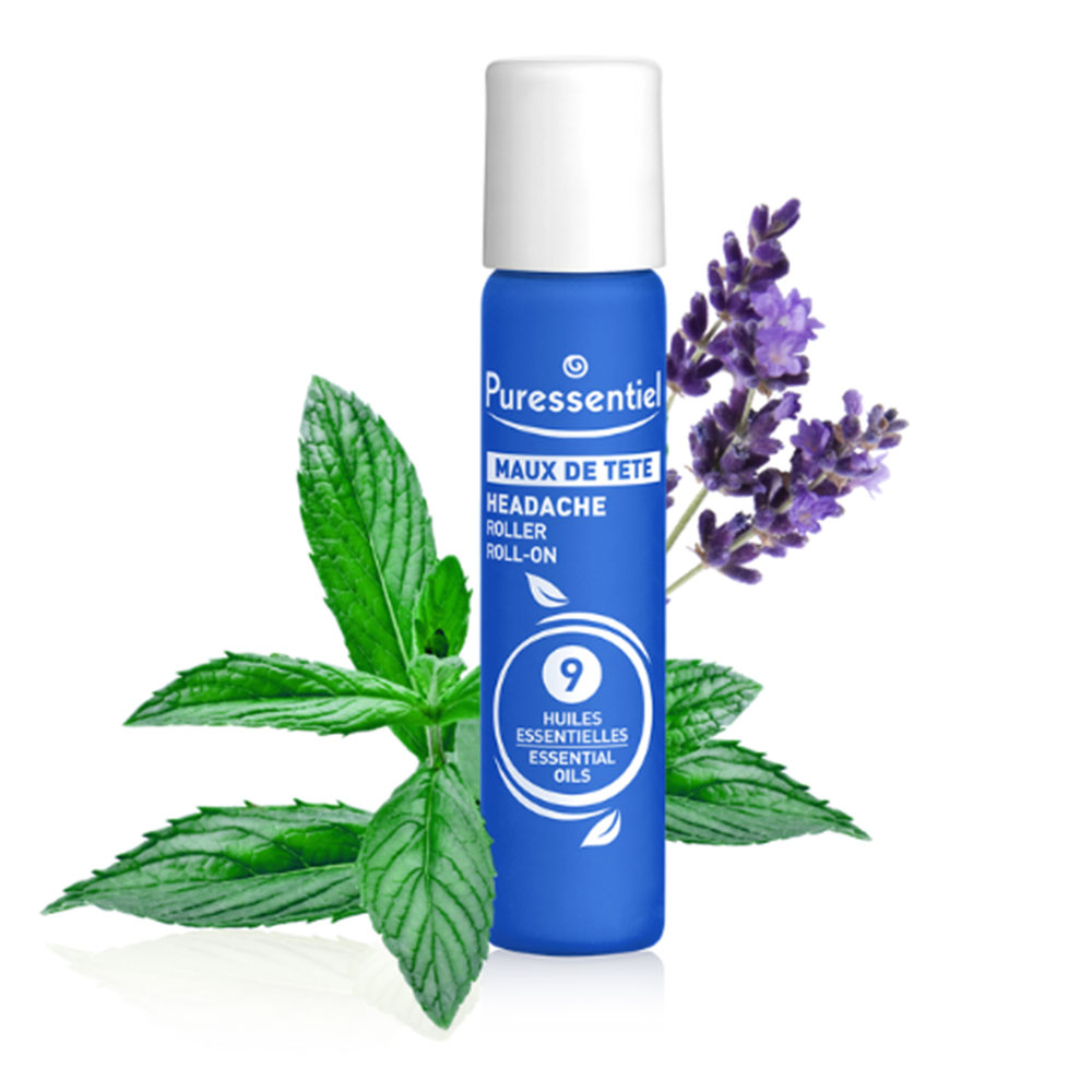 Roll-on pentru dureri de cap cu 9 uleiuri esentiale, 5 ml, Puressentiel