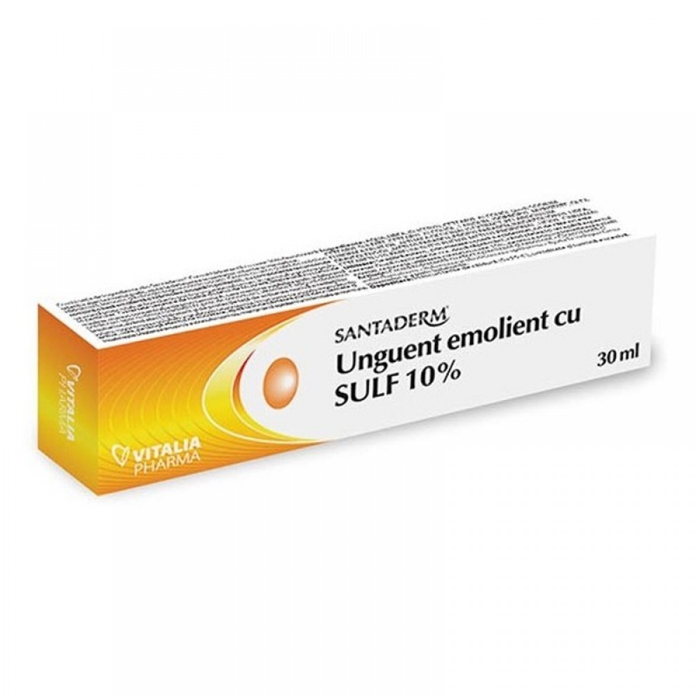 Unguent emolient cu sulf 10% Santaderm, Vitalia Pharma