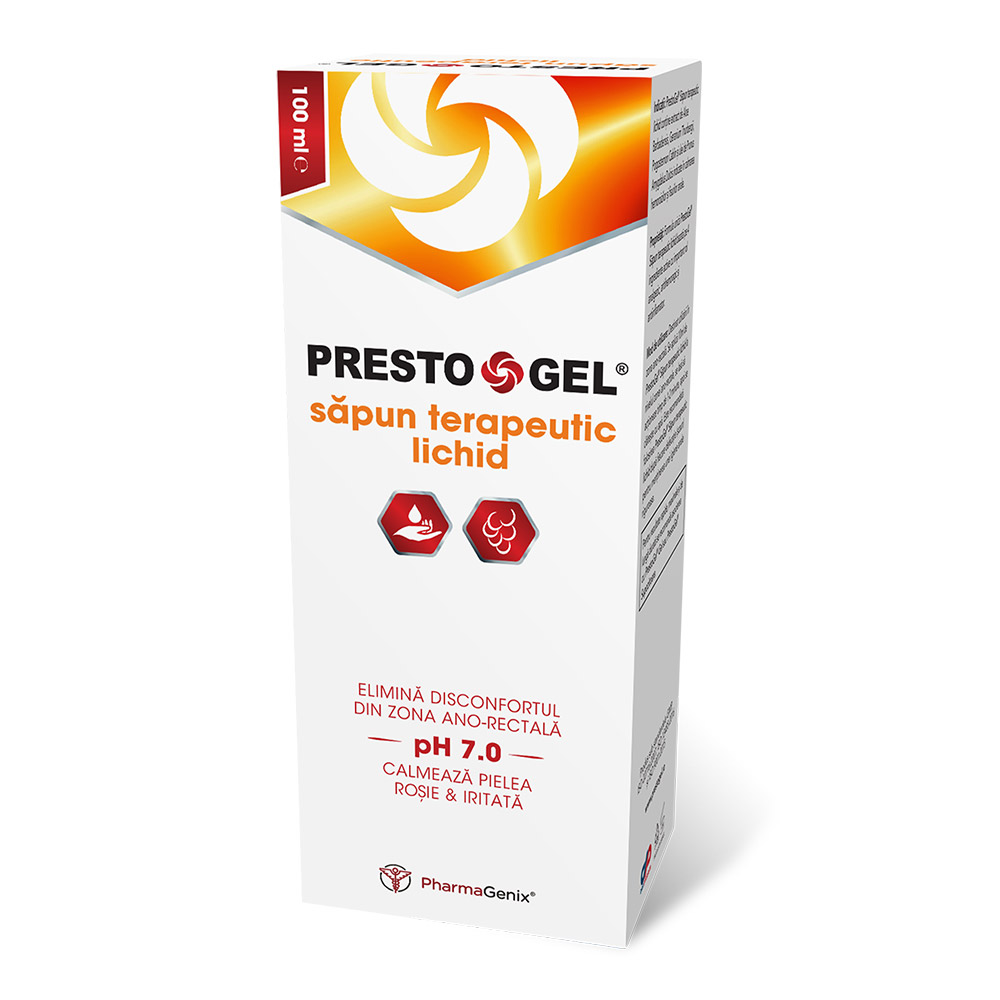 Sapun terapeutic lichid PrestoGel®, 100 ml, PharmaGenix®