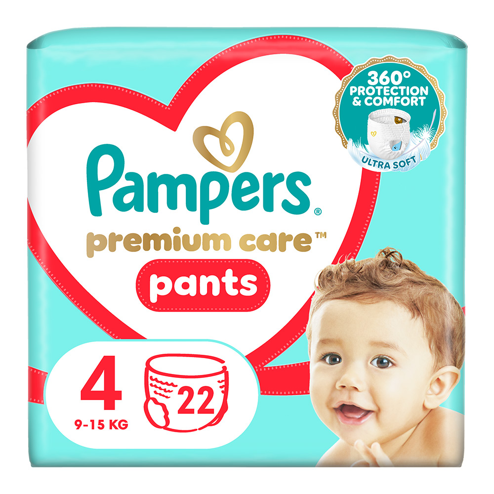 Scutece chilotel Pampers Premium Care Pants Marimea 4, 9-15 kg, 22 bucati