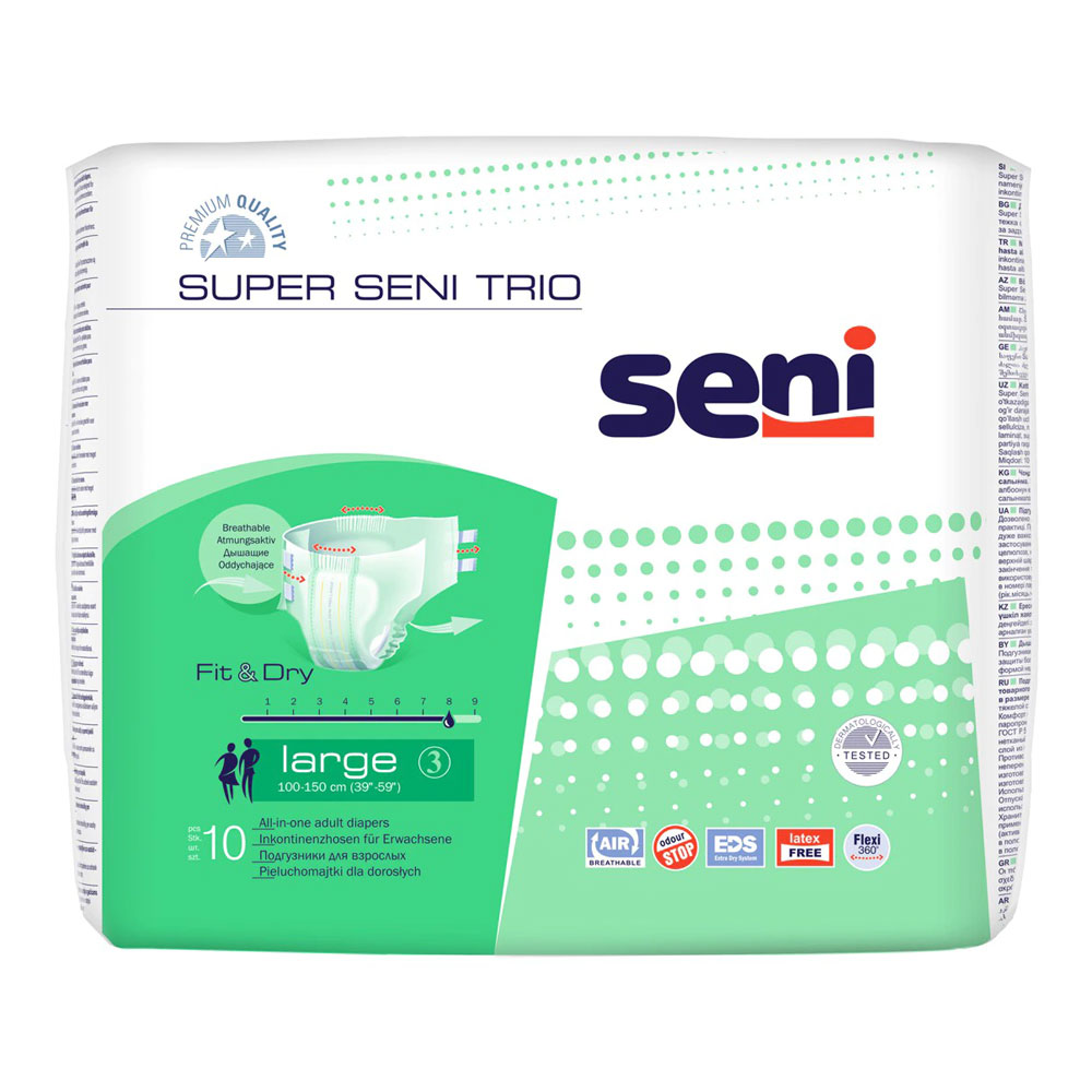 Scutece pentru adulti Super Trio, M, 10 bucati, Seni