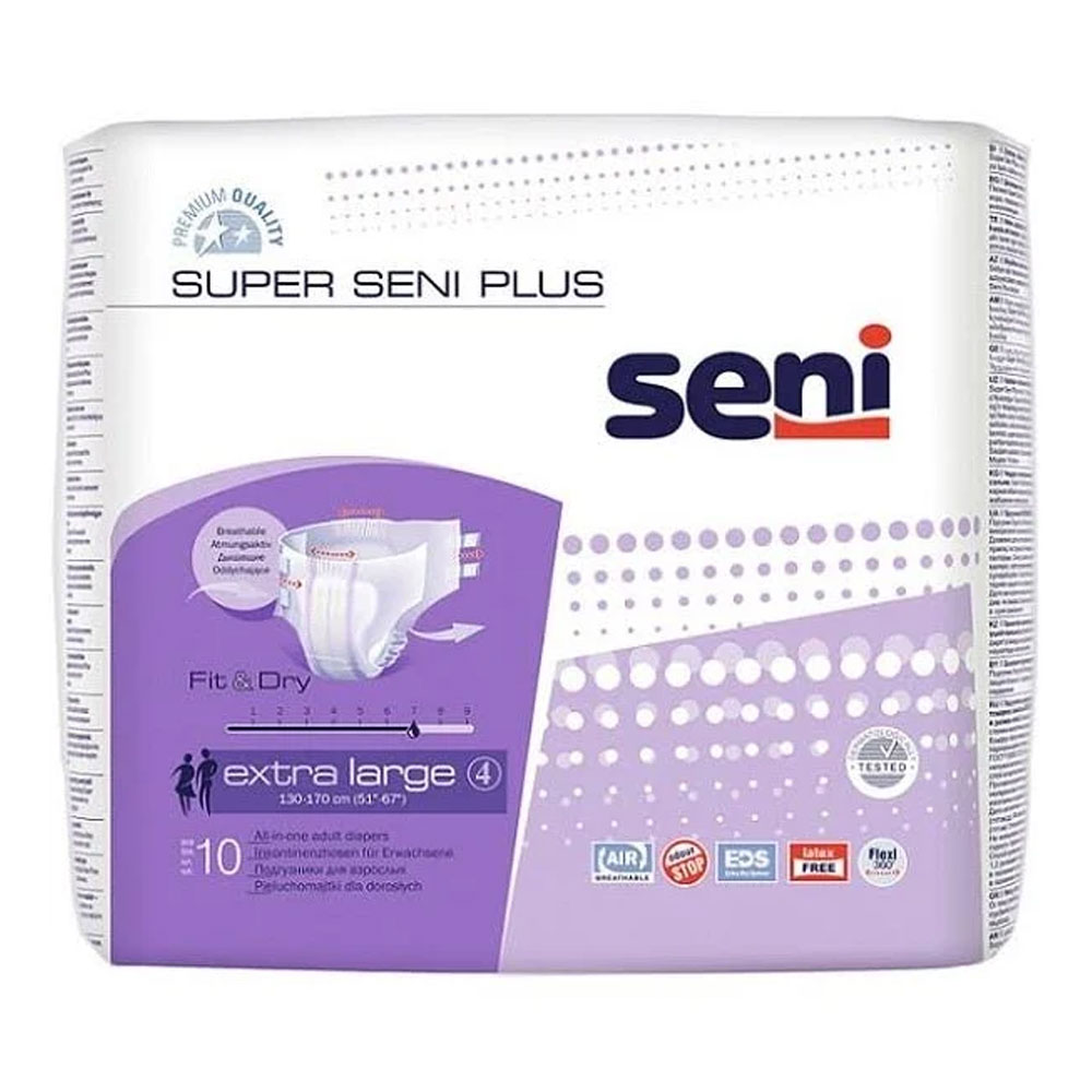 Scutece cu sistem inchis Super Seni Plus, Extra Large, 10 bucati, Seni