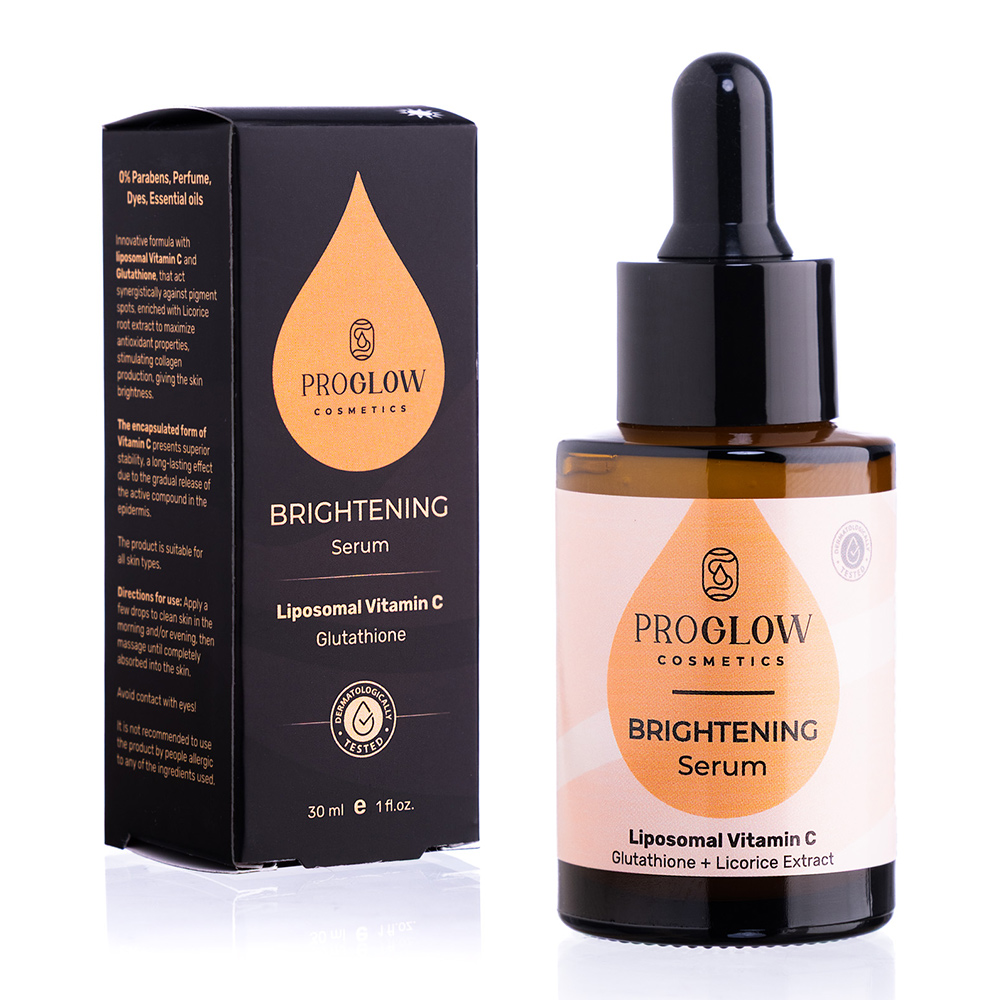 Ser antioxidant Brightening cu Vitamina C lipozomala si Glutation, 30ml, ProGlow