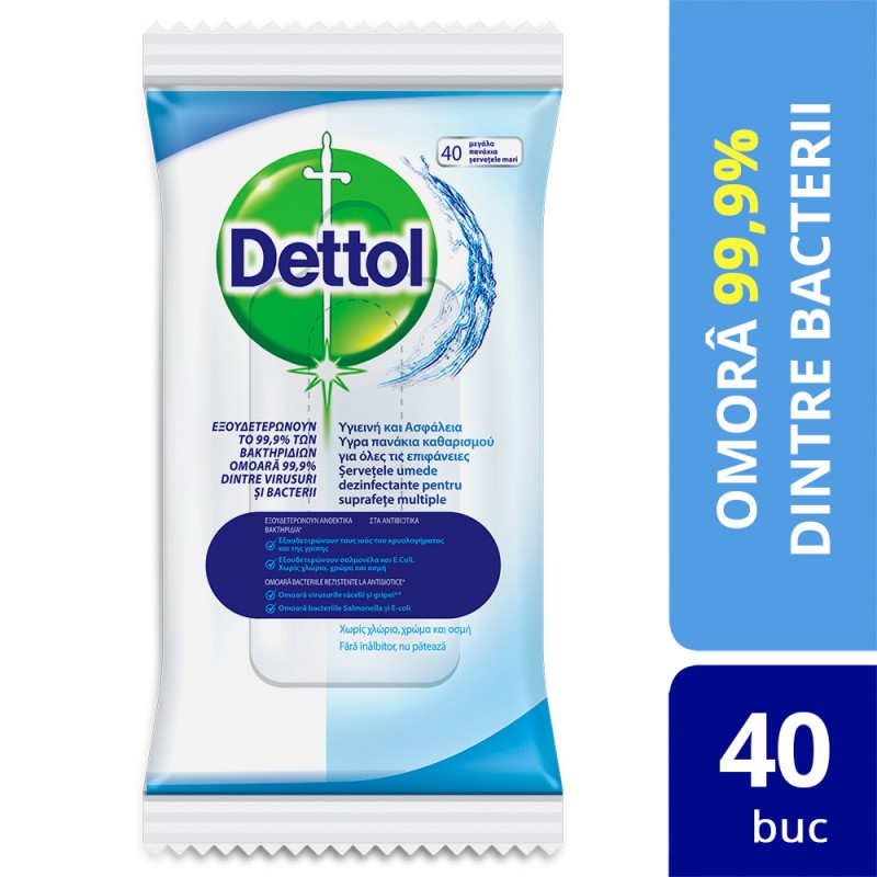 Servetele dezinfectante, 40 bucati, Dettol