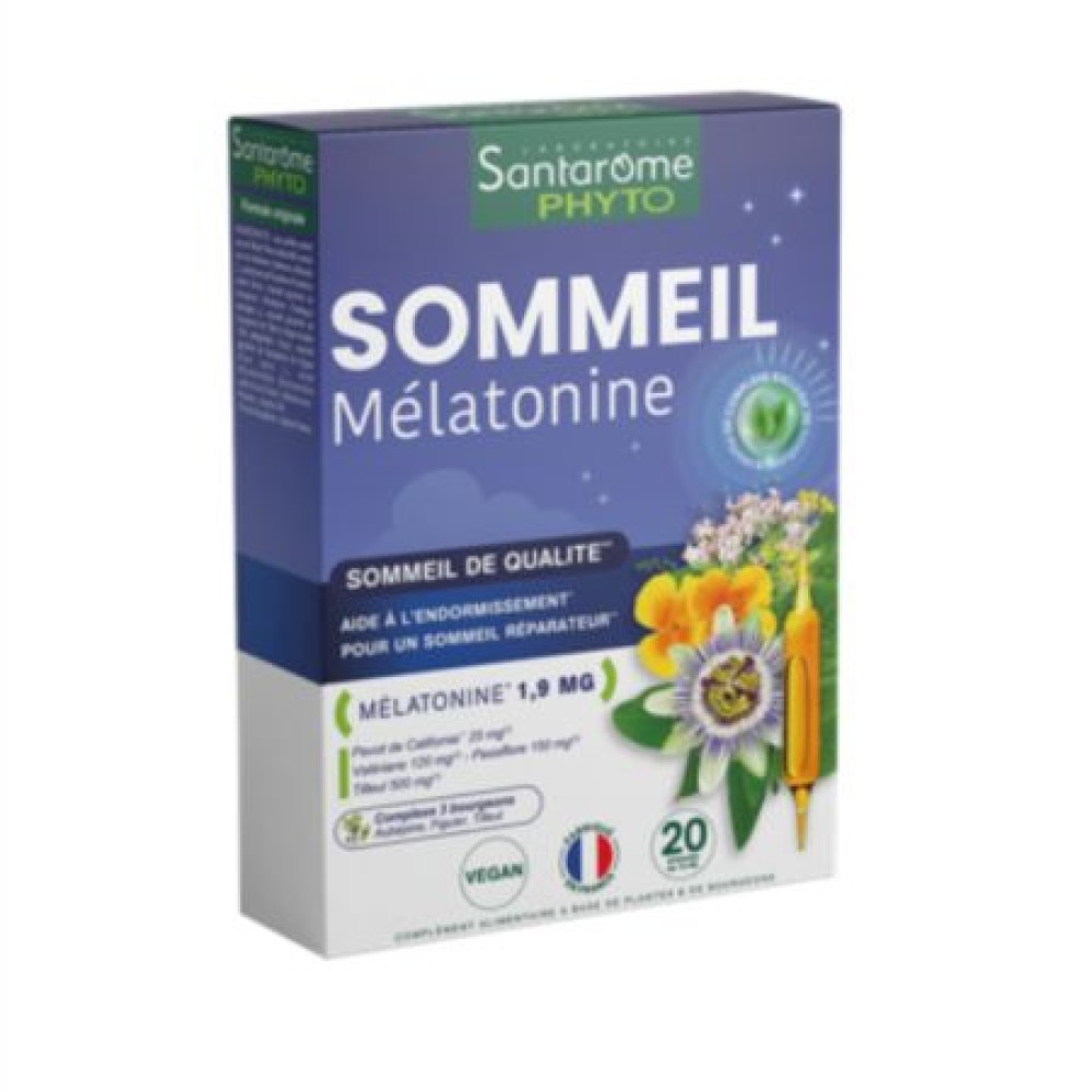 Sommeil Melatonine, 20 x 10 ml, Santarome