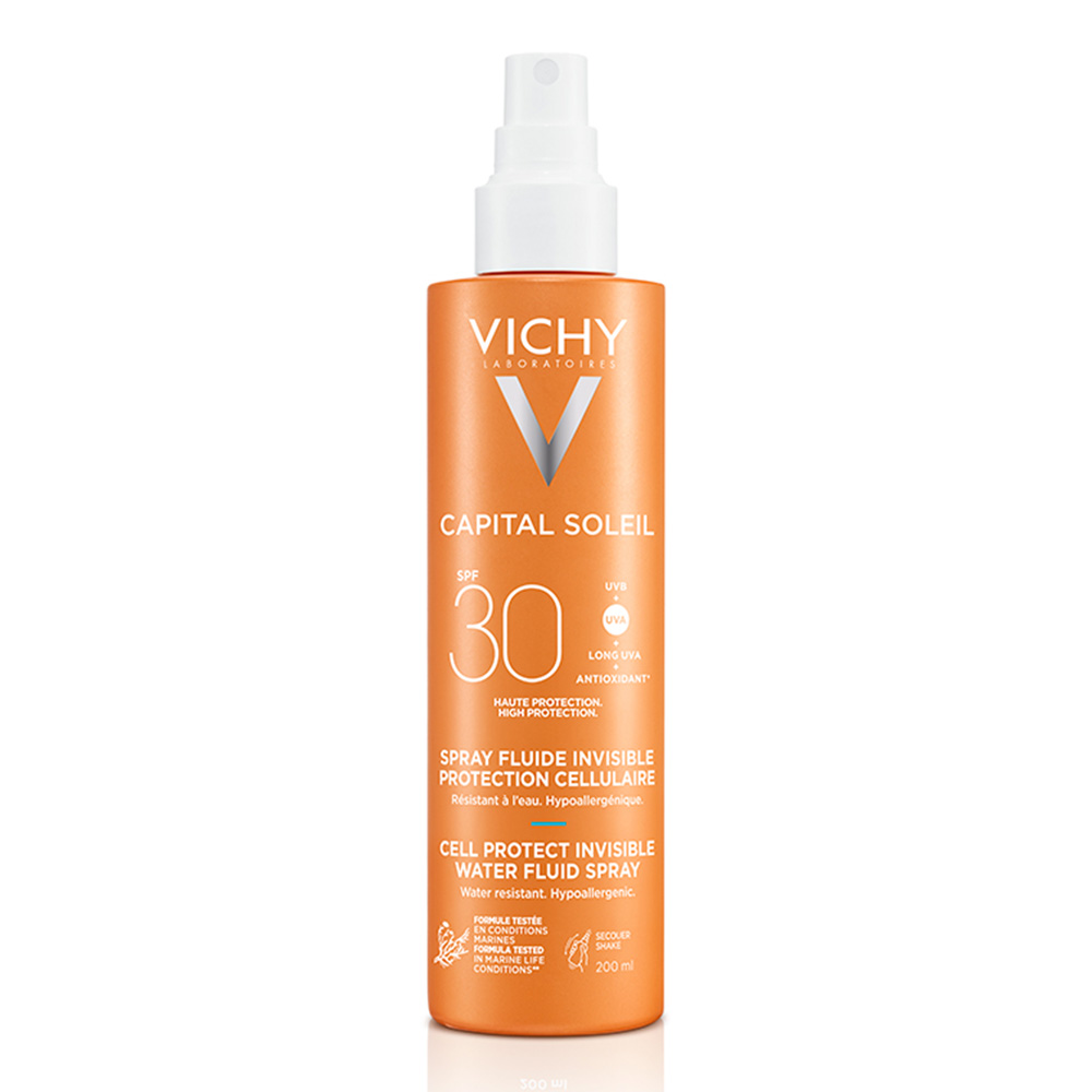 Spray fluid invizibil cu protectie solara SPF 30, pentru fata si corp, 200 ml, Capital Soleil, Vichy