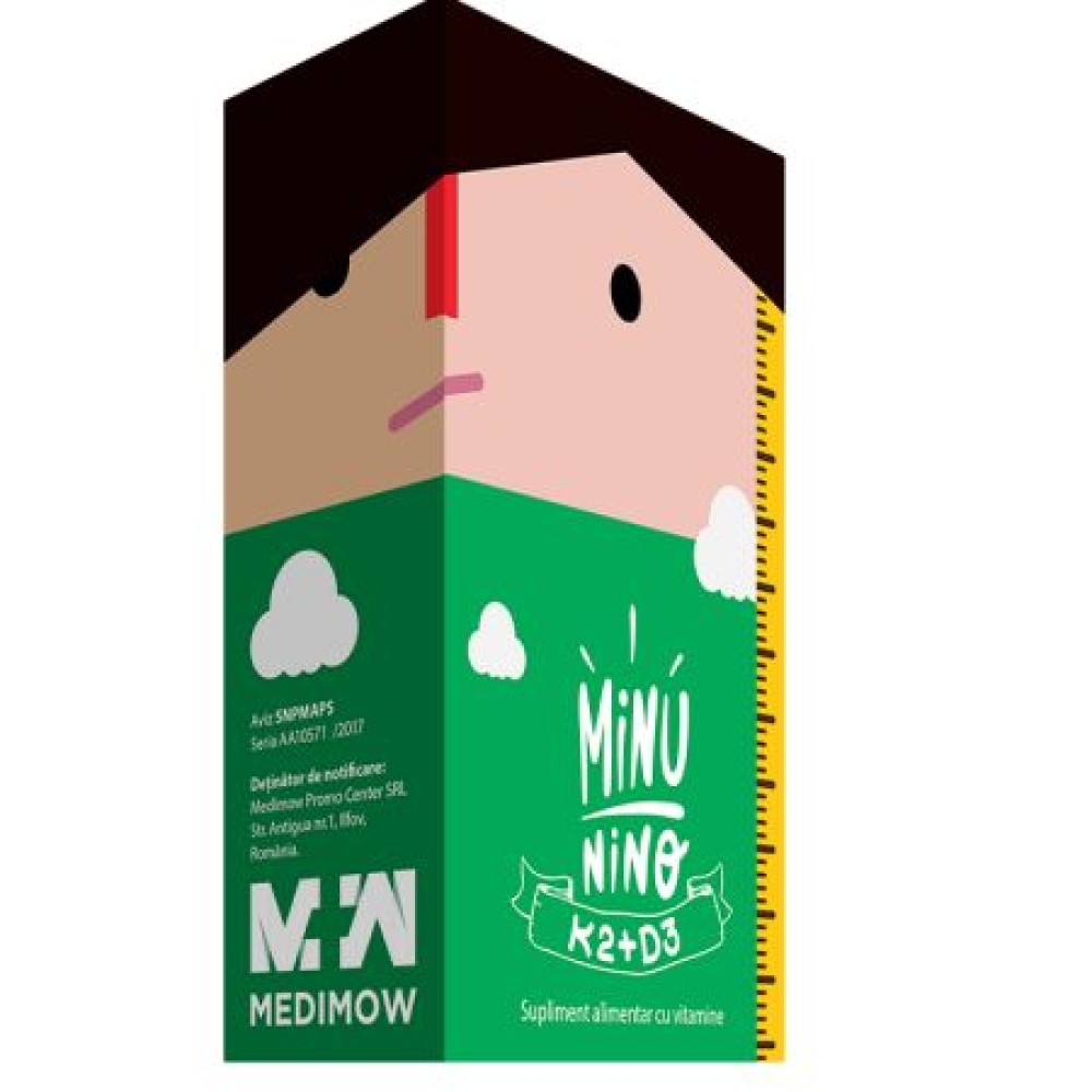 Spray oral K2 + D3 Minunino, 12.5 ml, Medimow