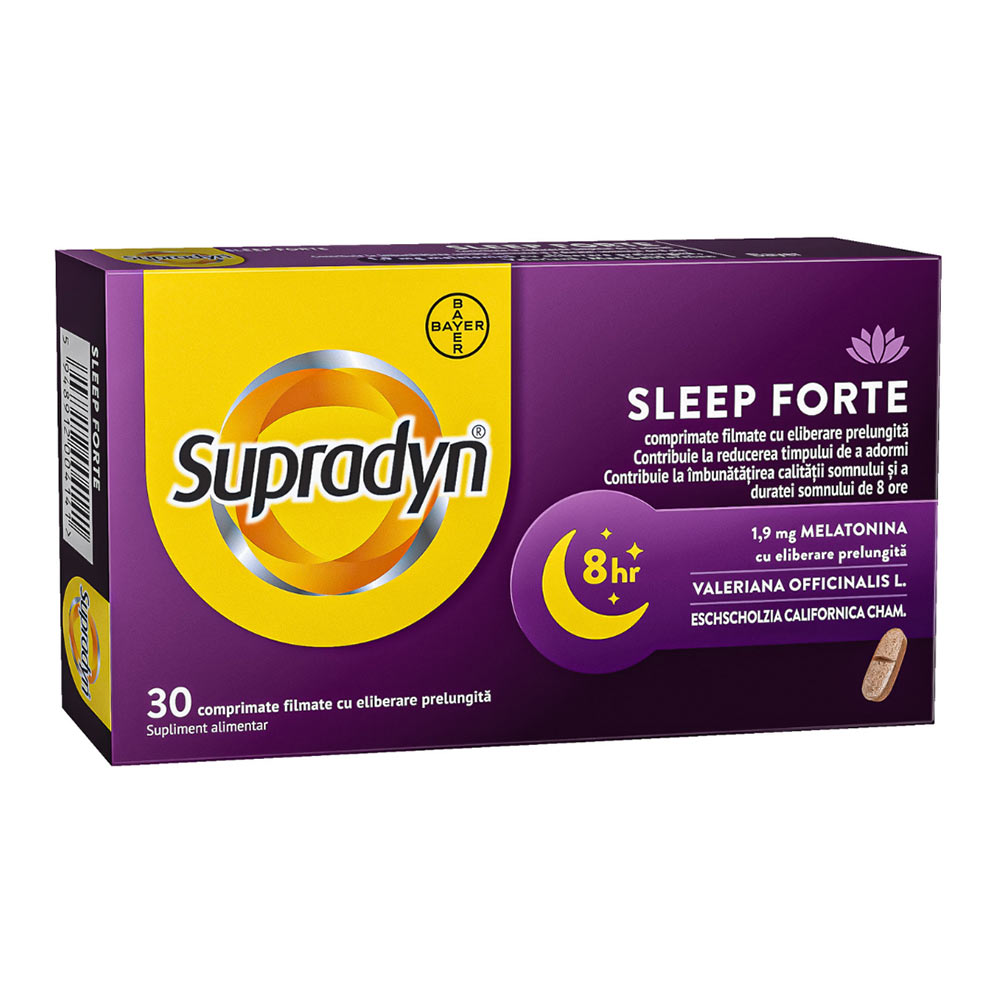 Supradyn Sleep Forte, 30 comprimate filmate cu eliberare prelungita, Bayer