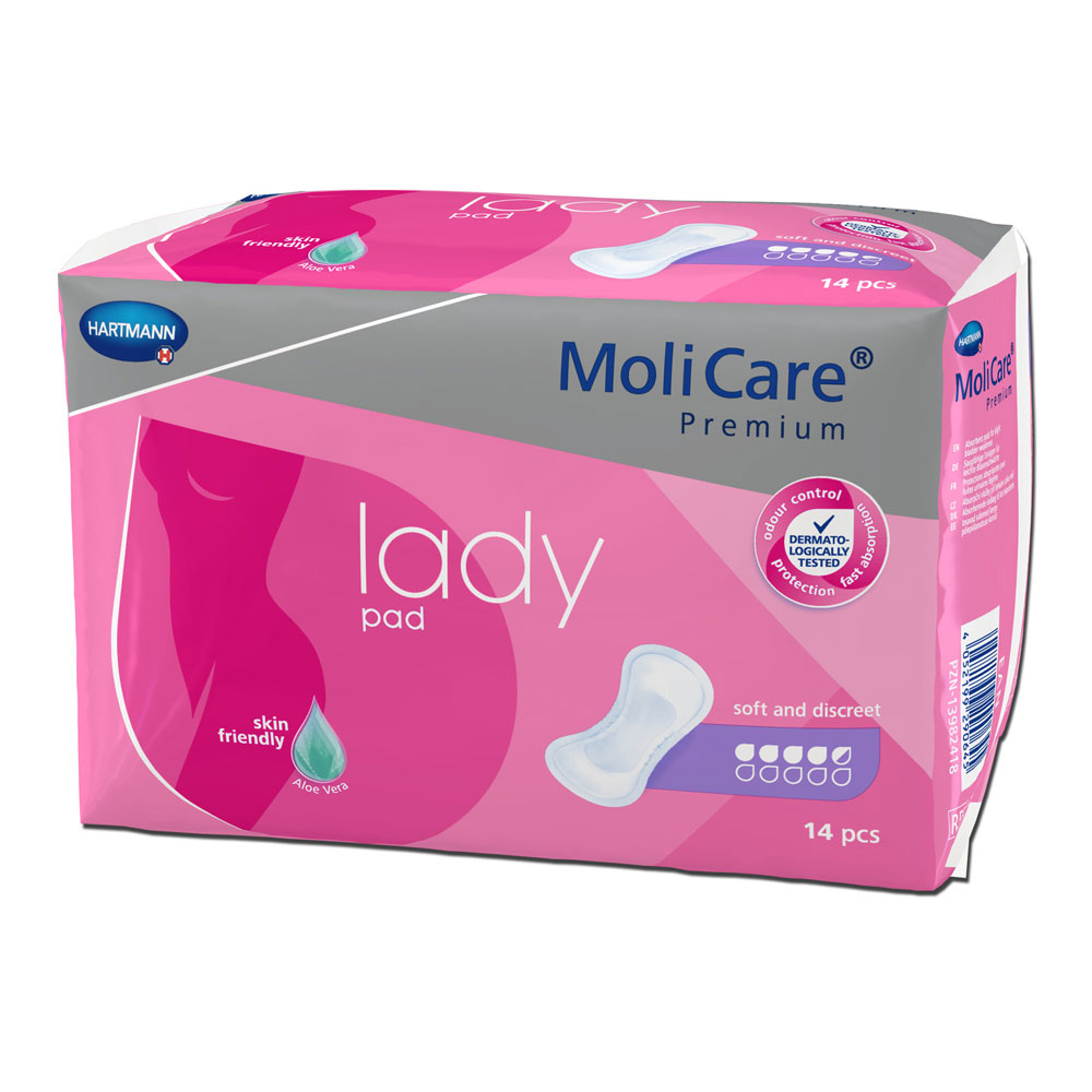 Tampoane pentru incontinenta usoara 4.5 picaturi Molicare Lady pad (168654), 14 bucati, Hartmann