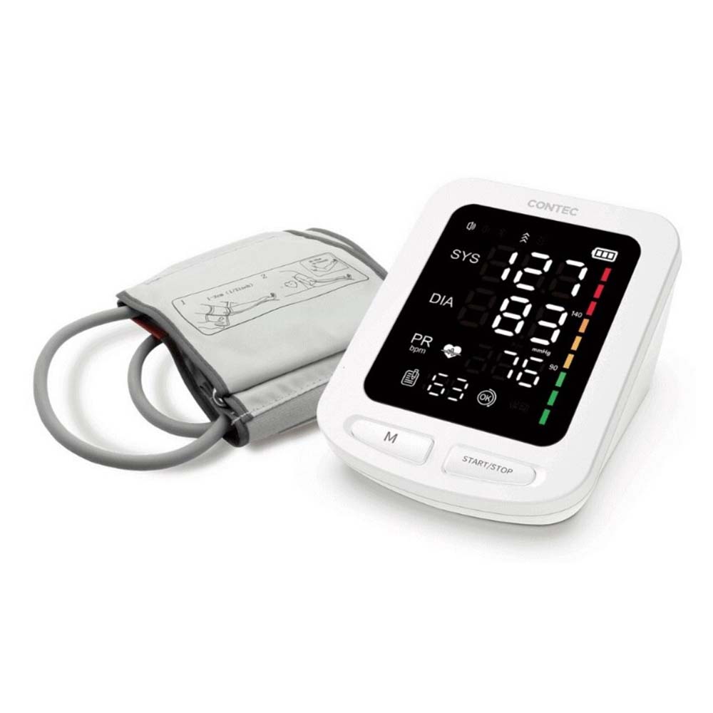 Tensiometru Digital de Brat Contec 08E, Ecran Led Color cu Caractere mari, Manseta 22-32 cm