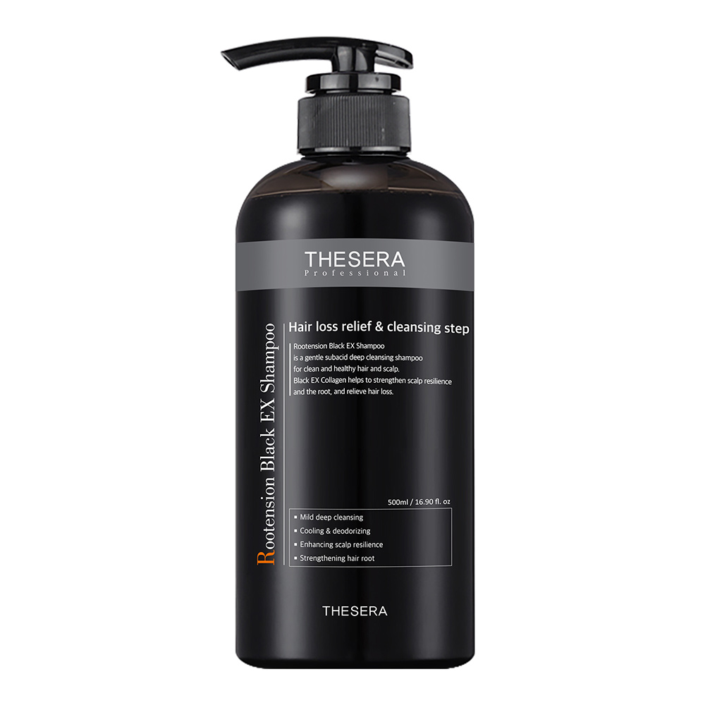 Sampon Tratament Impotriva Caderii Parului Rootension Black Ex Ampoule, 500ml, Thesera