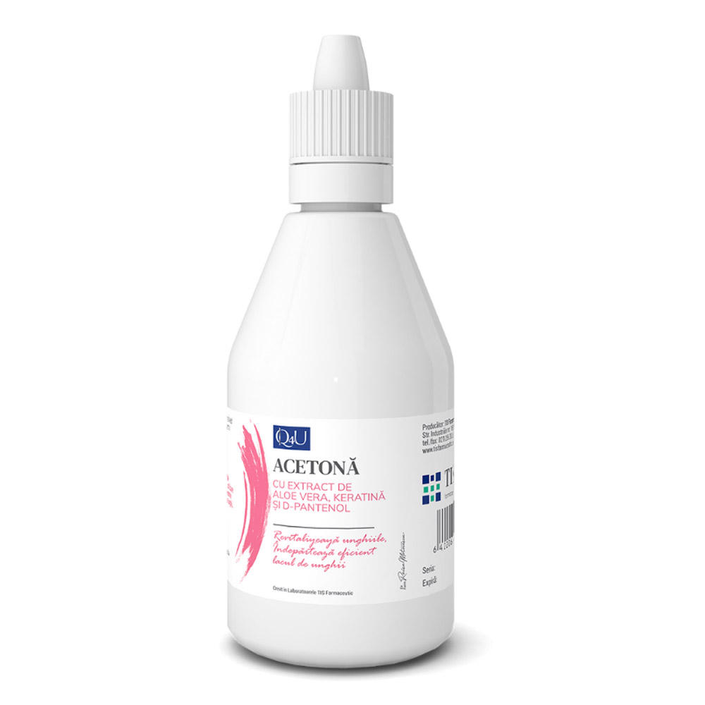 Acetona cu extract de Aloe Vera, keratina si D-panthenol, 60 ml, Tis Farmaceutic