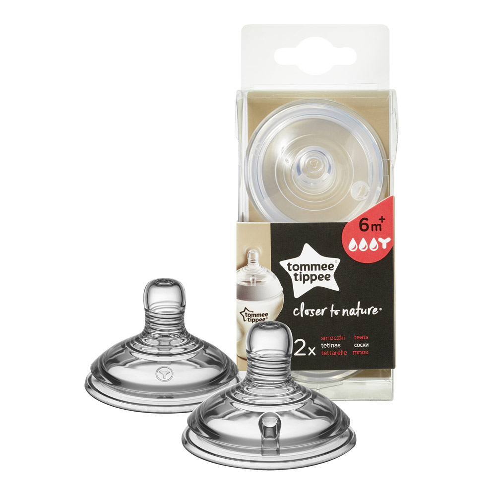 Tetina din silicon pentru hrana densa, +6 luni, 2 bucati, Tommee Tippee