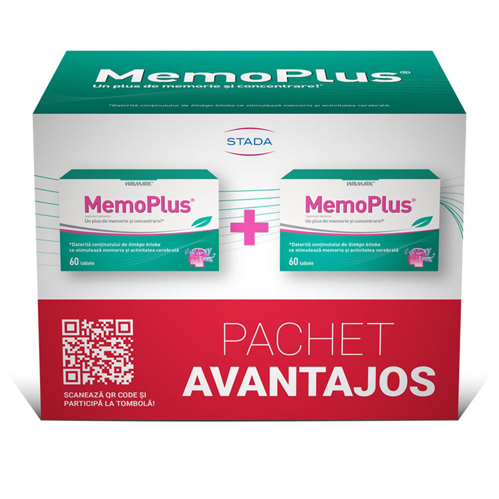 Memo Plus, 60 + 60 tablete (1+1 Pachet Promo), Walmark