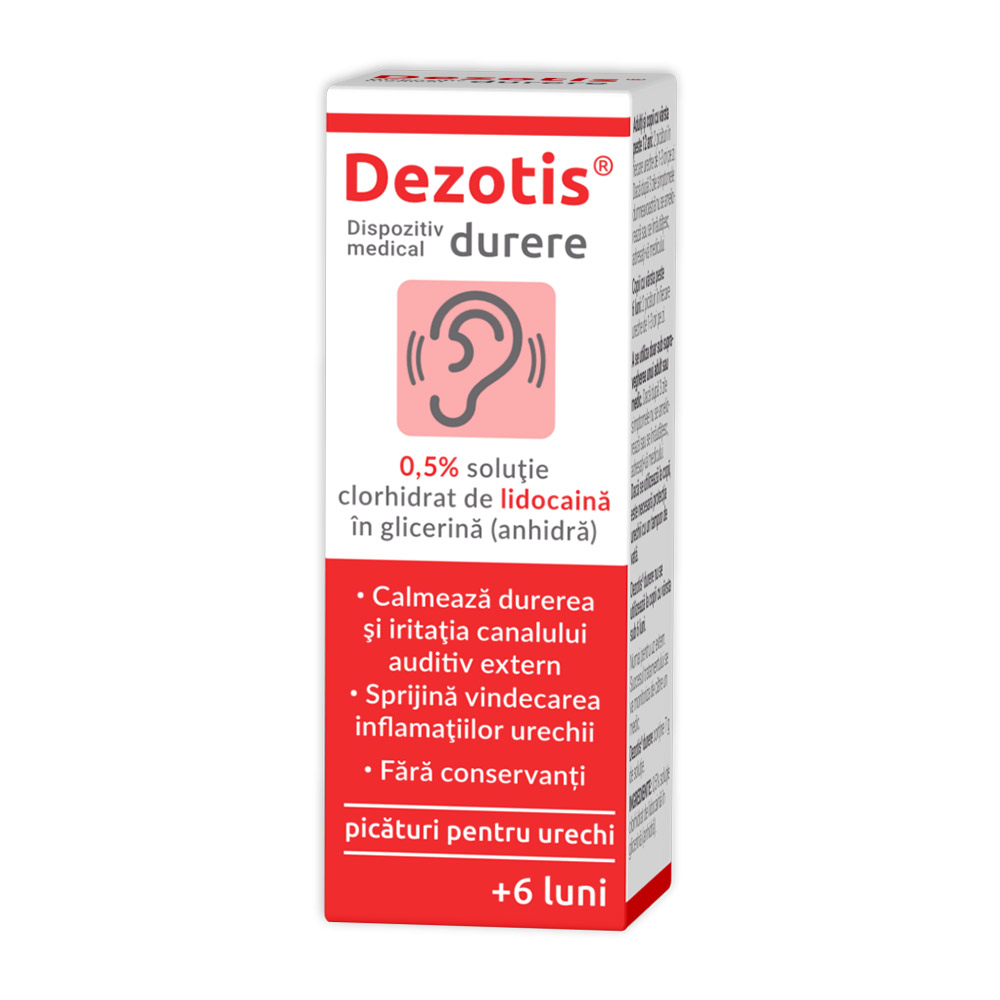 Solutie Auriculara cu Lidocaina 0.5% Dezotis, 7g, Zdrovit