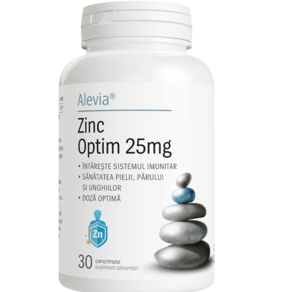 Zinc Optim 25mg, 30 comprimate, Alevia