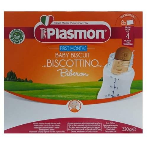 Biscuiti intregi fara gluten pentru biberon +4luni, 320g, Plasmon