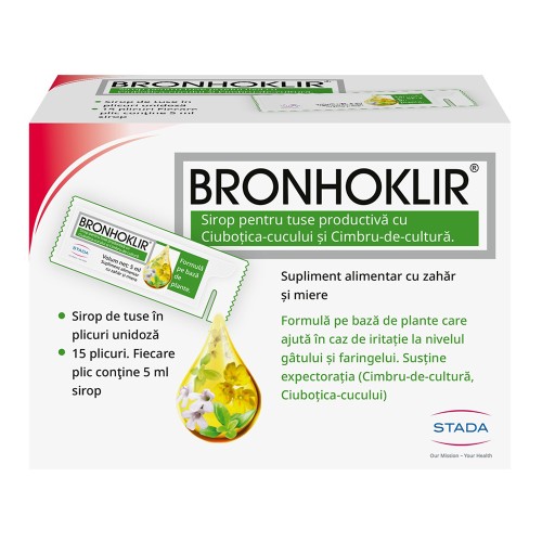 Bronhoklir pentru tuse productiva, 15 plicuri, Stada
