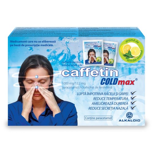Caffetin Coldmax, 1000 mg/12,2 mg, 10 plicuri, Alkaloid