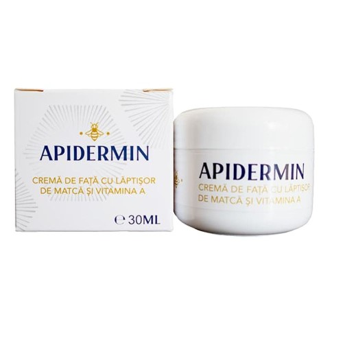 Crema de fata cu laptisor de matca si vitamina A, 30ml, Apidermin
