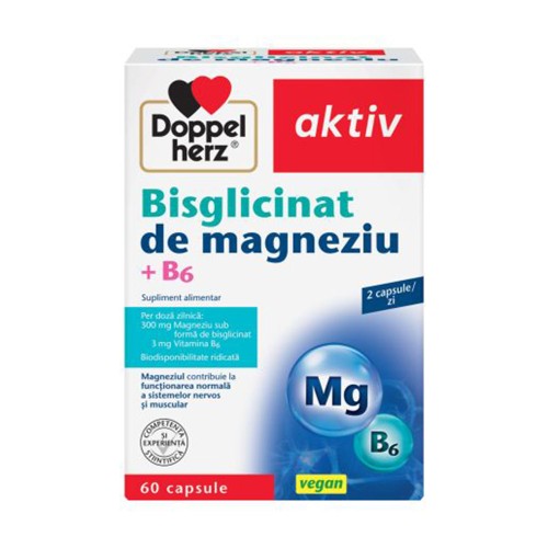 Bisglicinat de magneziu + B6, 60 capsule, Doppelherz