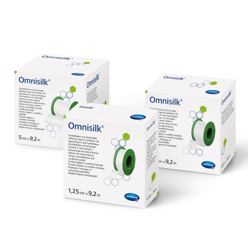 Plasture hipoalergen pe suport de matase cu margini zimtate, 2.5cm x 9.2m, Omnisilk