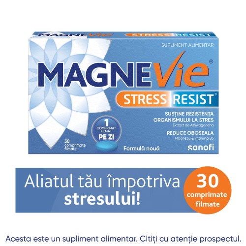 Magnevie Stress Resist Ashwagandha, 30 comprimate filmate, Sanofi