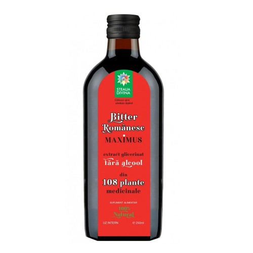 Maximus bitter romanesc fara alcool, 250 ml, Steaua Divina