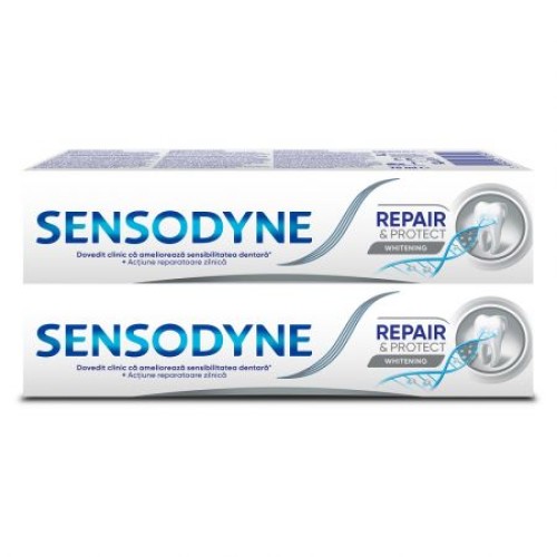 Pachet Pasta de dinti Whitening Repair & Protect Sensodyne, 75 ml + 75 ml, Gsk